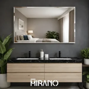 Espelho Mirano Paris 80x40cm Bisote Design Lapidado Moderno - Imagem 4