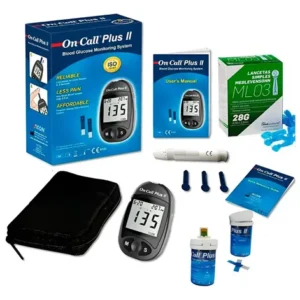 Kit Glicosímetro On Call Plus II Azul Escuro com 100 Tiras e 100 Lancetas - Imagem 7