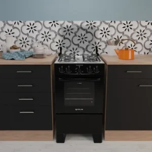 Fogão 4 Bocas Atlas Coliseum Plus Preto A Gás com Mesa de Inox e Forno de 50 Litros Acendimento Manual - Imagem 12