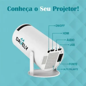 Mini Projetor Davely HY300 4K Android com Wi-Fi e Bluetooth - Imagem 9