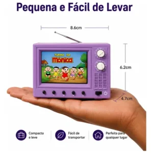 Mini Tv Recarregável Usb Portátil Retrô De 2,4 Hd - Imagem 3