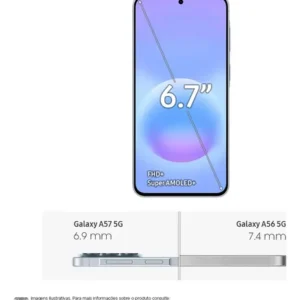 Celular Samsung Galaxy A57 5G 128GB, 8GB RAM, Recursos AI - Imagem 4