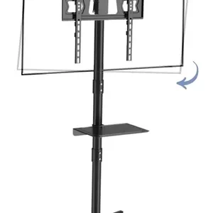 Suporte Pedestal Para Tv De 23 A 60 Com Rodinhas Bandeja Cor Preto - Imagem 10
