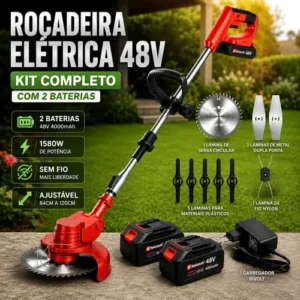 Aparador De Grama Elétrico Knakasaki 48v 10000rpm Potente - Imagem 3