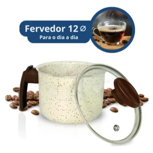 Fervedor Canecão Leiteira No 12 Antiaderente Tampa De Vidro - Imagem 2