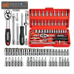 Kit Ferramentas 46 Peças Com Soquetes e Chaves Para Carro e Casa - Imagem 1