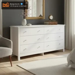 Cômoda Ditália 6 Gavetas Dm-221 Branco Br - Imagem 1