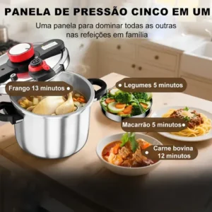 Panela de Pressão Profissional SHANYIN de Alumínio 6 L com Fechamento Externo para Indução e Gás - Imagem 5