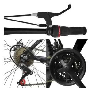 Bicicleta Aro 29 Highlevel Aço Carbono Freios Disco Suspensão 21v Cor Preto-azul - Imagem 4