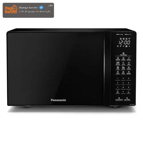 Microondas Panasonic Dupla Refeição 34L Black Glass - NN-ST66NBRU
