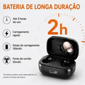 Fone De Ouvido Sem Fio Bluetooth 6.0 Eletro Mex A6s Pro Tws Ipx4 À Prova D'água Com Som Estéreo E Graves Potentes, Para Celulares/esportes/laptops, Branco - Imagem 6