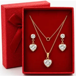 Corrente Feminina Conjunto + Brincos Folheados A Ouro Top - Imagem 2