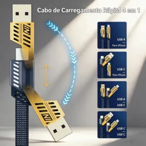 Cabo Usb-c 65w Super 4 Em 1 Rápido Para Iphone E Android - Imagem 4
