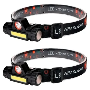 Kit com 2 Lanternas de Cabeça LED Recarregável USB para Camping e Pesca - Imagem 11