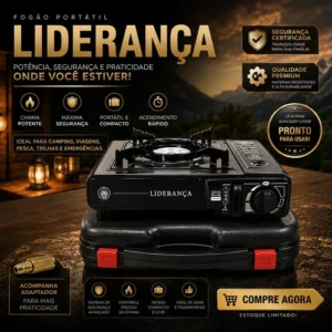 Kit Fogareiro Fogão Portátil Camping Pesca + Acessórios - Imagem 6