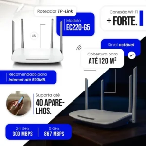 Roteador Tp-link Wireless Mesh Ac1200 Dual Band Ec220-g5 Branco 2.4Ghz e 5Ghz 4 Antenas Bivolt - Imagem 5