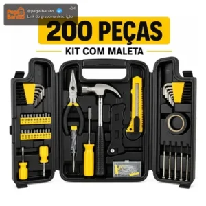 Jogo de Ferramentas 200 Peças com Chaves de Precisão e Allen Kit com Maleta Resistente - Titanium Platina - Imagem 1