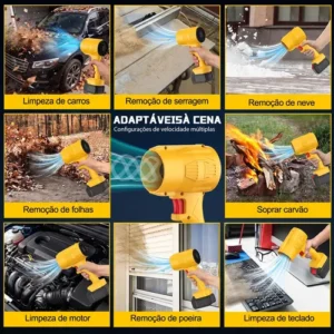 Soprador De Folhas Elétrico Bateria Jardinagem Portatil 48v - Imagem 7