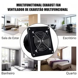 Exaustor Axial De Alta Velocidade 100mm Ventilada 220v Preto - Imagem 3