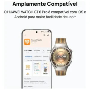 Smartwatch HUAWEI WATCH GT 6 Pro 46mm Bateria com Autonomia de Até 21 Dias Mais de 100 Modos Esportivos Corrida de Trilha Golfe Ciclismo Análise de ECG Compatível com iOS e Android GPS Preto - Imagem 4