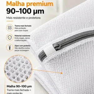 Kit 5 Sacos Para Máquina De Lavar Roupa Rede Protetora Para Lavar Roupas Delicadas Lingerie Meias Tênis E Roupas Íntimas Saco Protetor Lavanderia Com Zíper Resistente - Nany Pink - Imagem 6