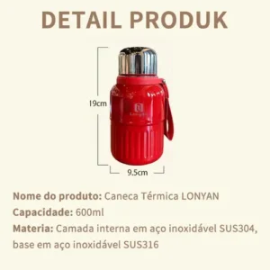 Garrafa Térmica 600ml Aço Inox Quente E Frio Viagem Academia - Imagem 8