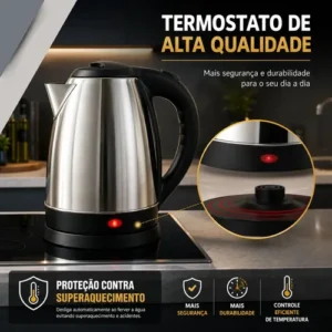 Chaleira Elétrica Térmica Jarra Bule Tampa Cozinha 1,8l 110v - Imagem 8
