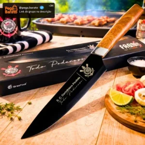 Faca De Churrasco Cozinha Corte Carne Times Futebol Oficial - Imagem 1