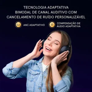 Headset Qcy H3 Anc Adaptativo Bluetooth 5.3 Multiponto 60h Cor Preto - Imagem 5
