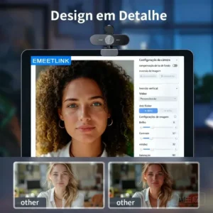 EMEET Nova 4K Webcam 1080P 60Fps Camera Para Pc Streaming Microfone Kit Viedeo Conferencia Foco Automático Preto - Imagem 5