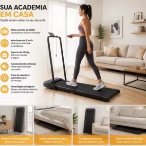 Esteira Elétrica Portátil Fitness Até 100kg 8km/h Silenciosa - Imagem 11