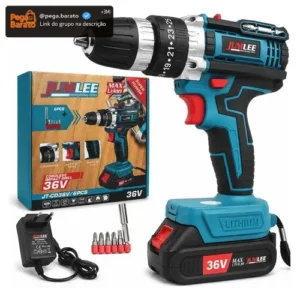 Parafusadeira E Furadeira À Bateria 36v Sem Fio Bivolt Azul-celeste 50hz/60hz 127/220v - Imagem 1