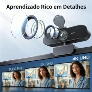 EMEET Nova 4K Webcam 1080P 60Fps Camera Para Pc Streaming Microfone Kit Viedeo Conferencia Foco Automático Preto - Imagem 6
