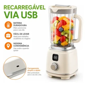 Espremedor Elétrico Portátil Para 600ml Recarregável Usb - Imagem 7