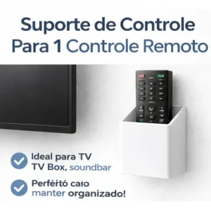 Kit 3x Suporte Porta Controle Universal Parede Cor Branco - Imagem 9