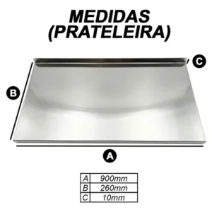 Prateleira Inox 90x26cm Aço Inoxidável Industrial Reforçada - Imagem 13