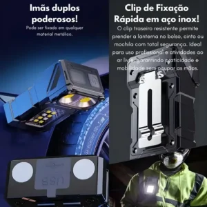 Lanterna Tatica Militar Potente Forte Recarregavel Multiuso Emergência Automotiva Prova Dagua C/ Power Bank - Imagem 8