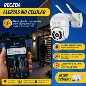 Kit 2 Câmeras Segurança Ip Interna Externa Wifi iCSee Infravermelho Prova D’Água - HW - Imagem 7