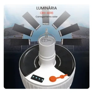 Kit2 Lâmpada De Led Solar Pesca E Acampamento Com Controle - Imagem 8