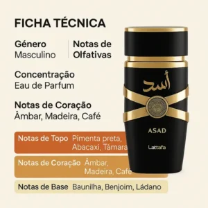 Perfume Lattafa Asad 100ml Eau De Parfum Original Árabe Original Com Nota Fiscal E Selo Original Lataffa - Imagem 10