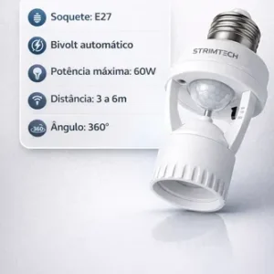 Kit 2 Sensores De Presença Iluminação Lâmpada Soquete E27 - Imagem 6