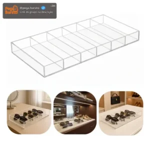 Porta Joias 6 Óculos Premium Luxo Caixa Bandeja Organizador - Imagem 1