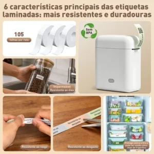 Impressora Termica Mini Etiqueta Portatil Bluetooth +5 Rolo - Imagem 4