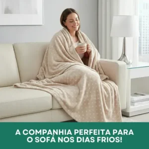 Cobertor Casal Poá 2,00x1,80 Manta Luxo Toque Extra Macio Efeito Aveludado Sofá Cama Decoração Premium Cor Bege - Imagem 4