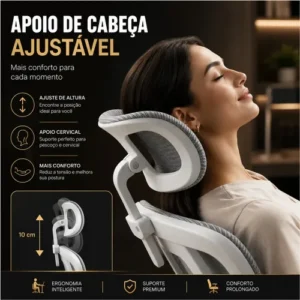 Cadeira Escritório Ergonômica Maat Brand Suporte Lombar Nr17 - Imagem 6