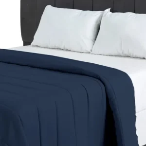 Edredom Queen 2.20m x 2.40m Azul marinho 400 Fios Toque de Algodão - Imagem 5