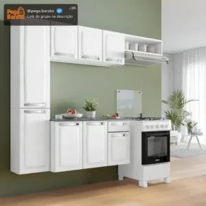 Cozinha De Aço Completa Itatiaia Com Armário E Balcão Branco - Imagem 1