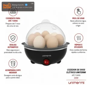 Cozedor De Ovos Elétrico Portátil Cozinha À Vapor Unitermi - Imagem 1
