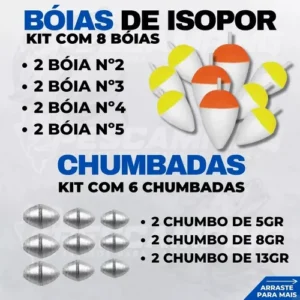 Pescamping Kit Pesca Completo 2 Varas Fibra De Vidro E 2 Molinetes Leve Com Linha Estojo E Maleta Com Acessórios - Tralha de Pescaria - Imagem 8