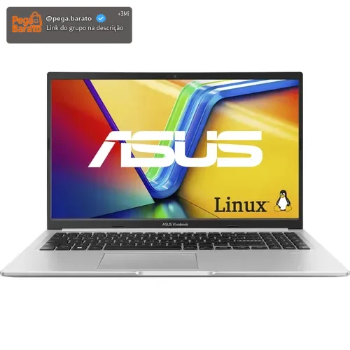 Notebook ASUS Vivobook 15 M1502, AMD Ryzen 7, 8 GB RAM, 512 GB SSD, KeepOS Linux, Cool Silver - M1502YA-NJ611